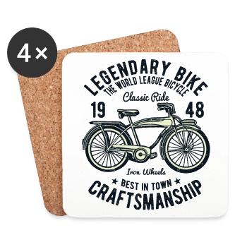 Klassisches Fahrrad - Untersetzer (4er-Set) - Weiß - Vorne