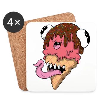 Échantillon de glace - Dessous de verre (lot de 4) - blanc - Devant