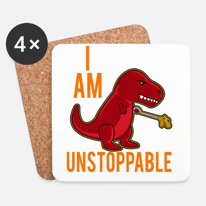 T-Rex Ich bin nicht zu stoppen Lustig - Untersetzer (4er-Set) - Weiß