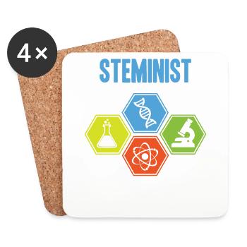 Stéministe Chemistry Geek Geek cadeau - Dessous de verre (lot de 4) - blanc - Devant