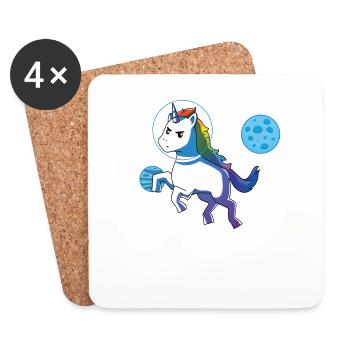 Einhorn Unicorn Space Astronaut Galaxy Geschenk - Untersetzer (4er-Set) - Weiß - Vorne