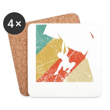 Vintage Climbing Gift - Coasters (set of 4) - white - Front