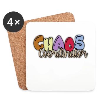 Kindergarten Chaos Koordinator - Untersetzer (4er-Set) - Weiß - Vorne