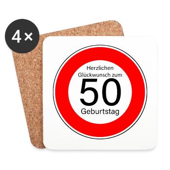 50 Geburtstag - Untersetzer (4er-Set) - Weiß - Vorne