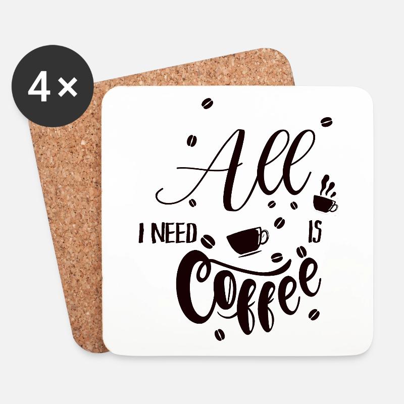 Kaffee - Untersetzer (4er-Set) - Weiß