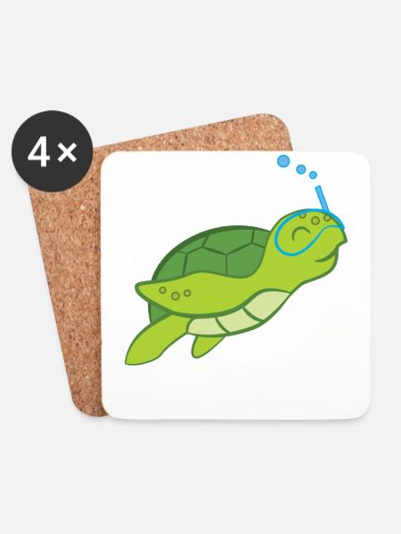Schildkröte - Schildkrötenliebhaber - Schildkröten - Untersetzer (4er-Set) - Weiß