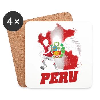 Football Soccer Peru Flag - Coasters (set of 4) - white - Front