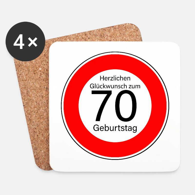 70. Geburtstag - Untersetzer (4er-Set) - Weiß