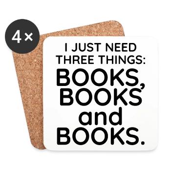 Books, books and books - Untersetzer (4er-Set) - Weiß - Vorne