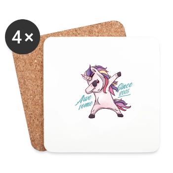Impressionnant Since2005 Licorne - Dessous de verre (lot de 4) - blanc - Devant