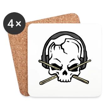 Drummer Drumsticks Band Lauter Metal Rock Geschenk - Untersetzer (4er-Set) - Weiß - Vorne