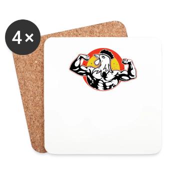 Tough Rooster - Coasters (set of 4) - white - Front