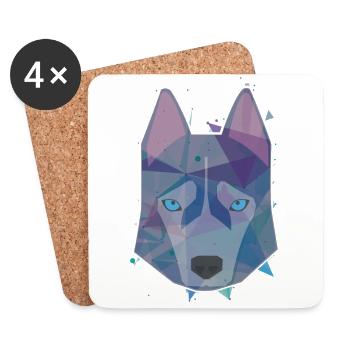 Wolf animal - Coasters (set of 4) - white - Front