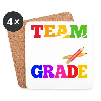 Team first 1st Grade Back to School - Untersetzer (4er-Set) - Weiß - Vorne