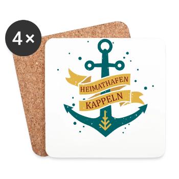 Kappeln Heimathafen Urlaub T-Shirt - Untersetzer (4er-Set) - Weiß - Vorne