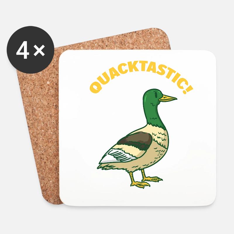 Quack - Quacktastic! Ente - Wildente - Untersetzer (4er-Set) - Weiß