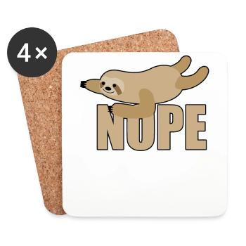 Sloth Lazy Time Out Gift - Coasters (set of 4) - white - Front