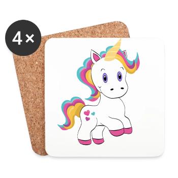 Einhorn - Untersetzer (4er-Set) - Weiß - Vorne