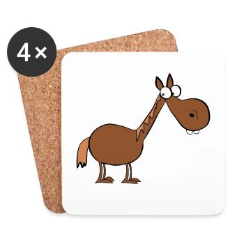 Pferd - Untersetzer (4er-Set) - Weiß - Vorne
