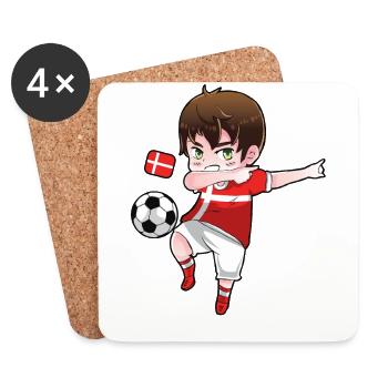 Denmark Dabbing Football Player Dab Gift - Coasters (set of 4) - white - Front