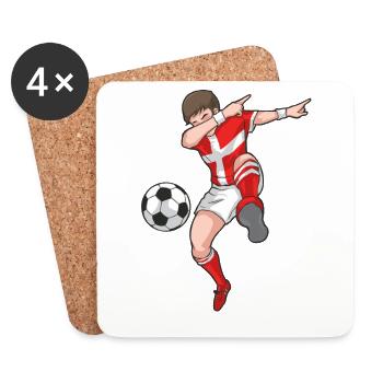 Denmark Dabbing Football Player Dab Gift - Coasters (set of 4) - white - Front
