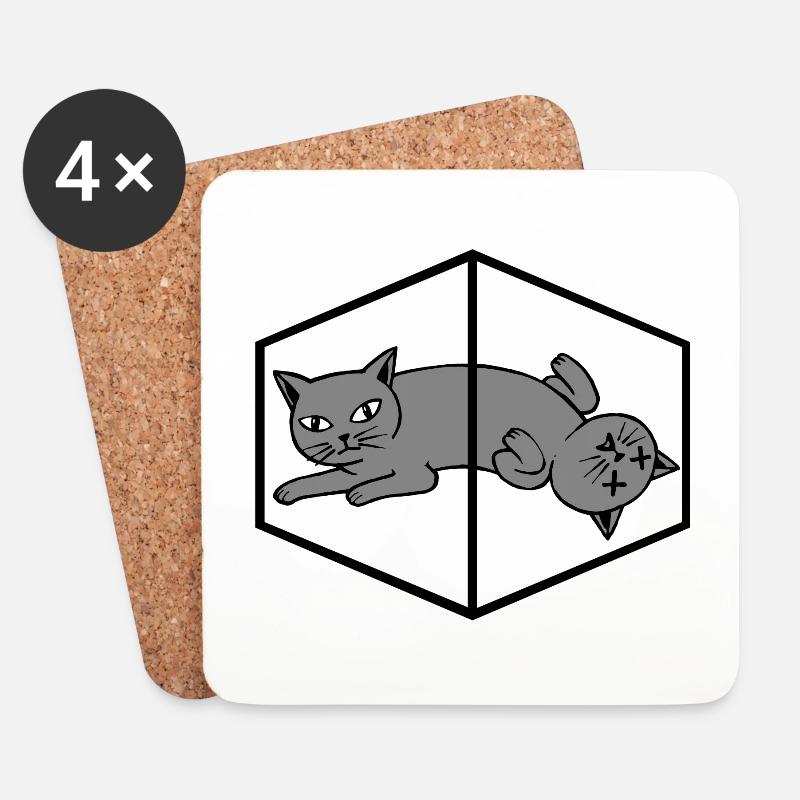 Schroedinger's Cat Schrödinger's Cat Physics - Coasters (set of 4) - white