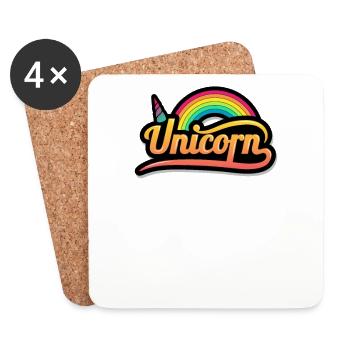 Cadeau de licorne - Dessous de verre (lot de 4) - blanc - Devant