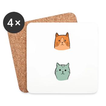 Crazy Cat Type Cat lover Cat Meow - Coasters (set of 4) - white - Front