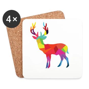 LGBTQ gay lesbian rainbow homosexual gay trans - Coasters (set of 4) - white - Front