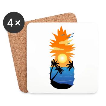 Pineapple - Summer Feelings - Untersetzer (4er-Set) - Weiß - Vorne