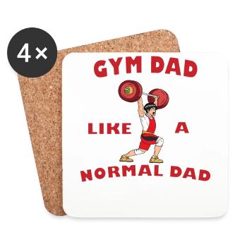GYM DAD- Fitness Dad Funny Gift Gym Daddy - Coasters (set of 4) - white - Front