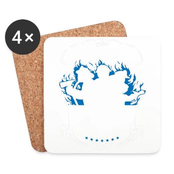 Flames Fire Department Firefighter Firefighter Woman - Coasters (set of 4) - white - Front
