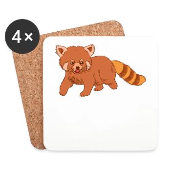 Süßer Katzenbär Roter Panda Red Panda - Untersetzer (4er-Set) - Weiß - Vorne