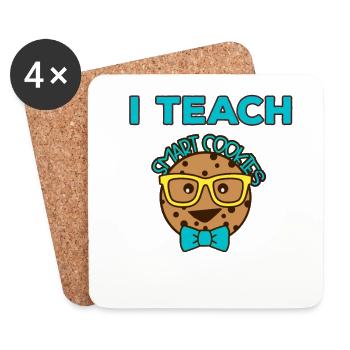 I teach smart cookies to gift teachers - Coasters (set of 4) - white - Front