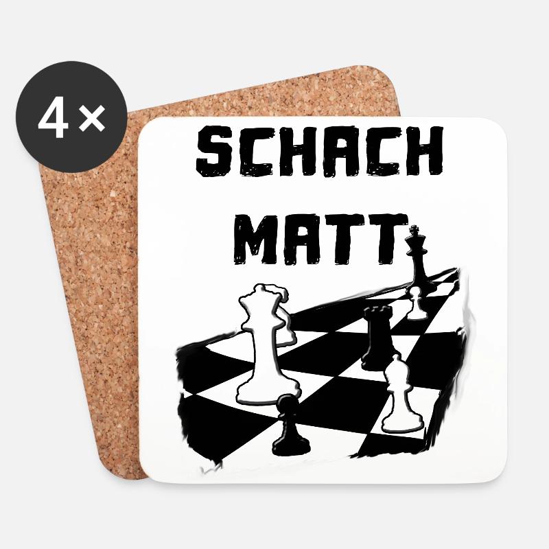 Schachmatt Schachbrett Schachspieler - Untersetzer (4er-Set) - Weiß