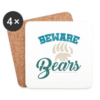 Amis ours et amoureux de la nature - Dessous de verre (lot de 4) - blanc - Devant