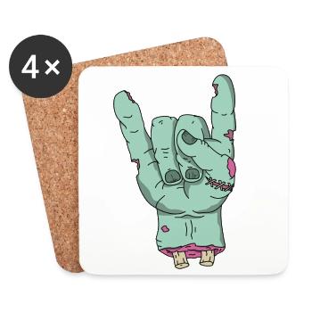 Zombie Halloween blood undead rock apocalypic horror - Coasters (set of 4) - white - Front