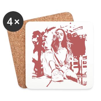 Sexy Girl - Coasters (set of 4) - white - Front