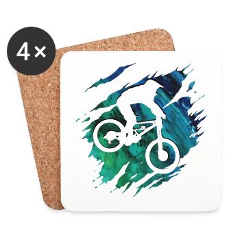 Mountain Bike - Mountainbiker Downhill Gift - Coasters (set of 4) - white - Front