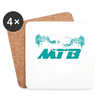Mountain Bike - VTT Mountainbiker cadeau - Dessous de verre (lot de 4) - blanc - Devant