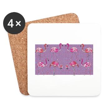 groupe Flamingo - Dessous de verre (lot de 4) - blanc - Devant