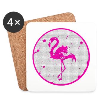Pink flamingo - Coasters (set of 4) - white - Front