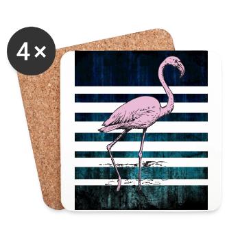 Pink flamingo - Coasters (set of 4) - white - Front