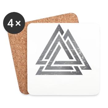 Valknut Norse Viking Runen Symbol - Untersetzer (4er-Set) - Weiß - Vorne