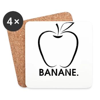 Pomme ou banane - Dessous de verre (lot de 4) - blanc - Devant