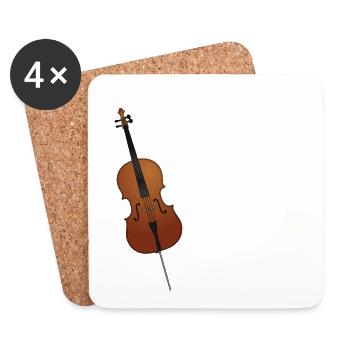 Violoncelle - Dessous de verre (lot de 4) - blanc - Devant