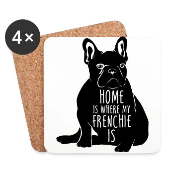 French bulldog - Coasters (set of 4) - white - Front