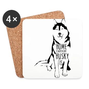 Husky - Coasters (set of 4) - white - Front