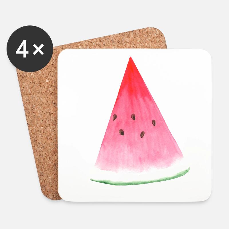 Wassermelone - Untersetzer (4er-Set) - Weiß