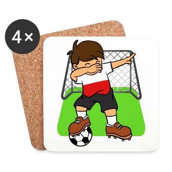 Polen-Fußball-Ball, der Kinderpolen-Fußball abtupft - Untersetzer (4er-Set) - Weiß - Vorne